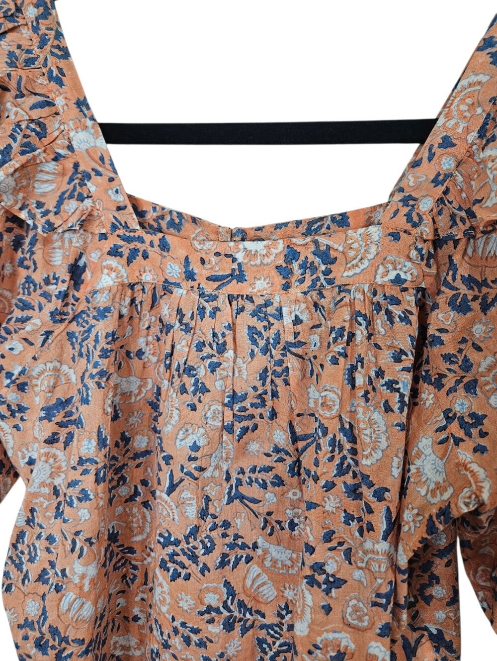 Cleobella Mariana Puff Short Sleeve Blouse Top Floral Print Ruffled Pink XS - Picture 6 of 16